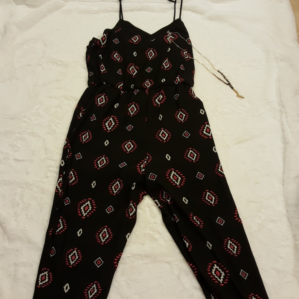 Tribal print pants romper